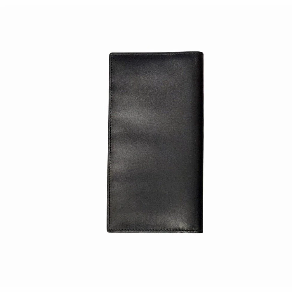 Dunhill Wallet Black Slim Bifold Gold Hardware Card Slots Billfold